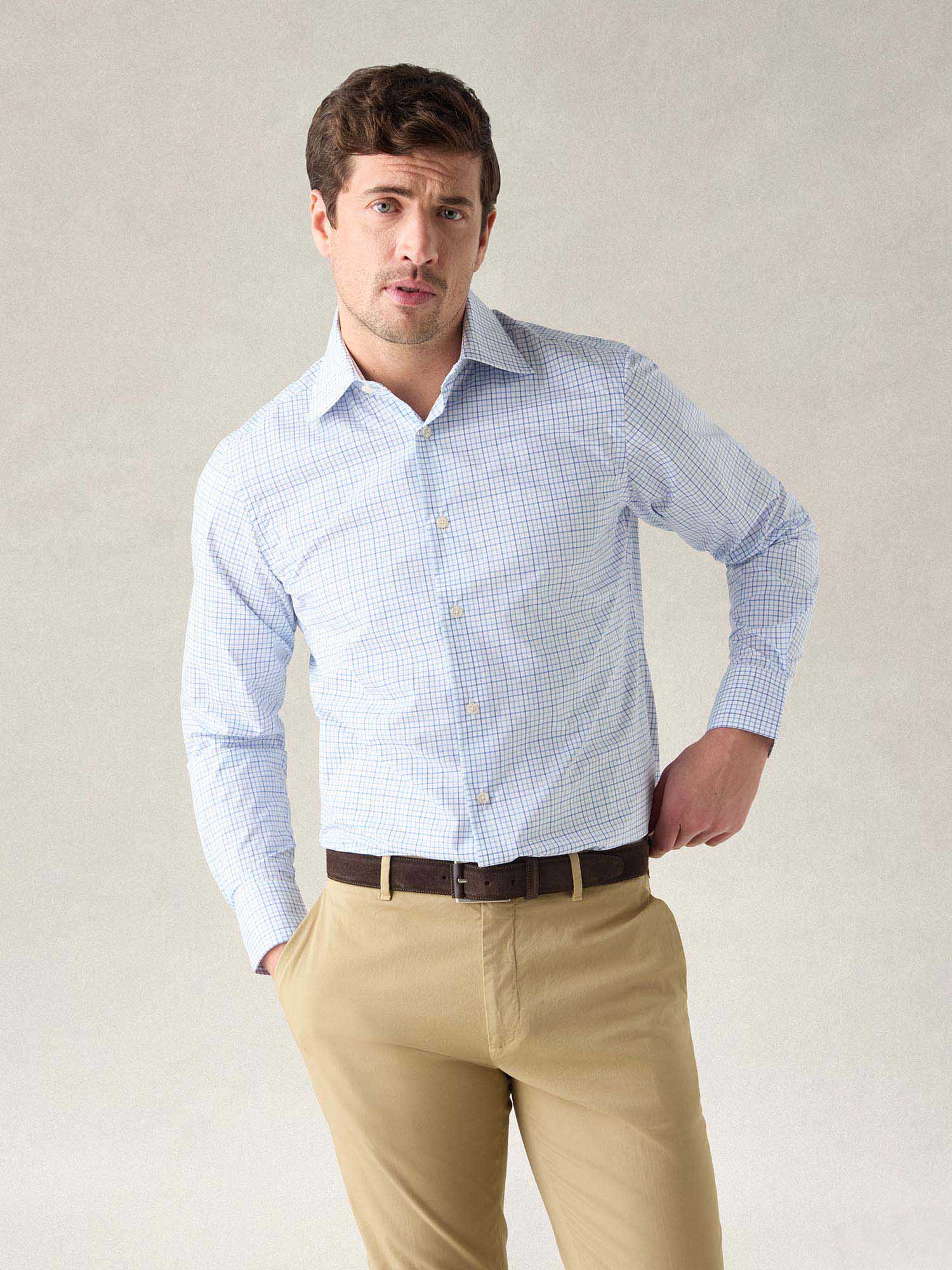 Madison Check Light Weight Poplin Shirt in Contemporary fit