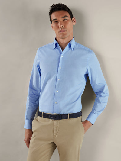 The Morgan Pinpoint Oxford Shirt in blue oxford