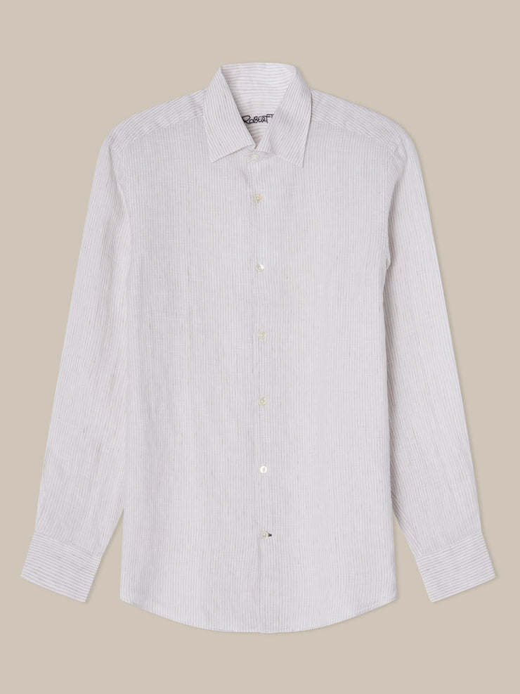 Morgan Medium Stripe Linen Shirt