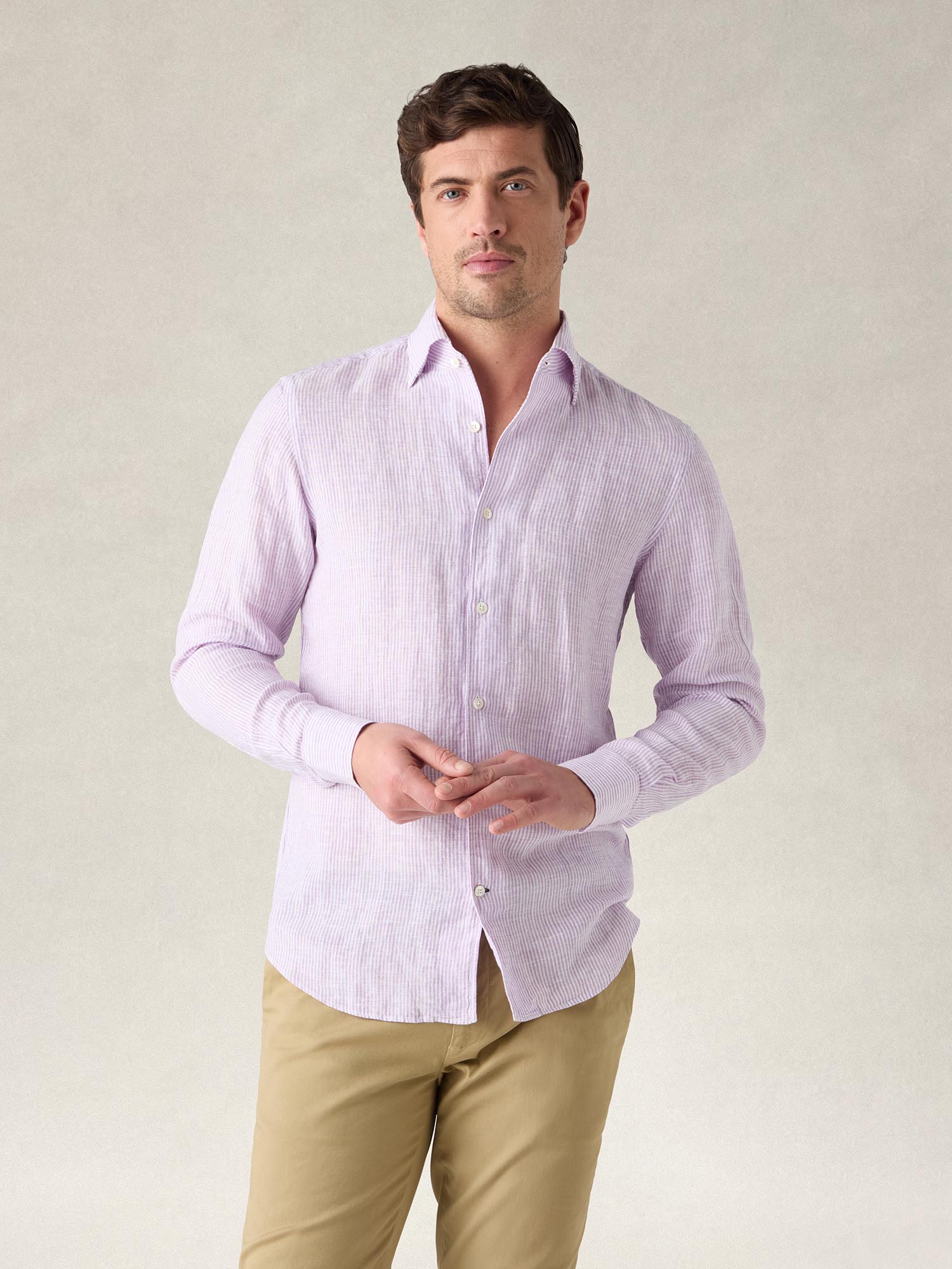 Morgan Medium Stripe Linen Shirt
