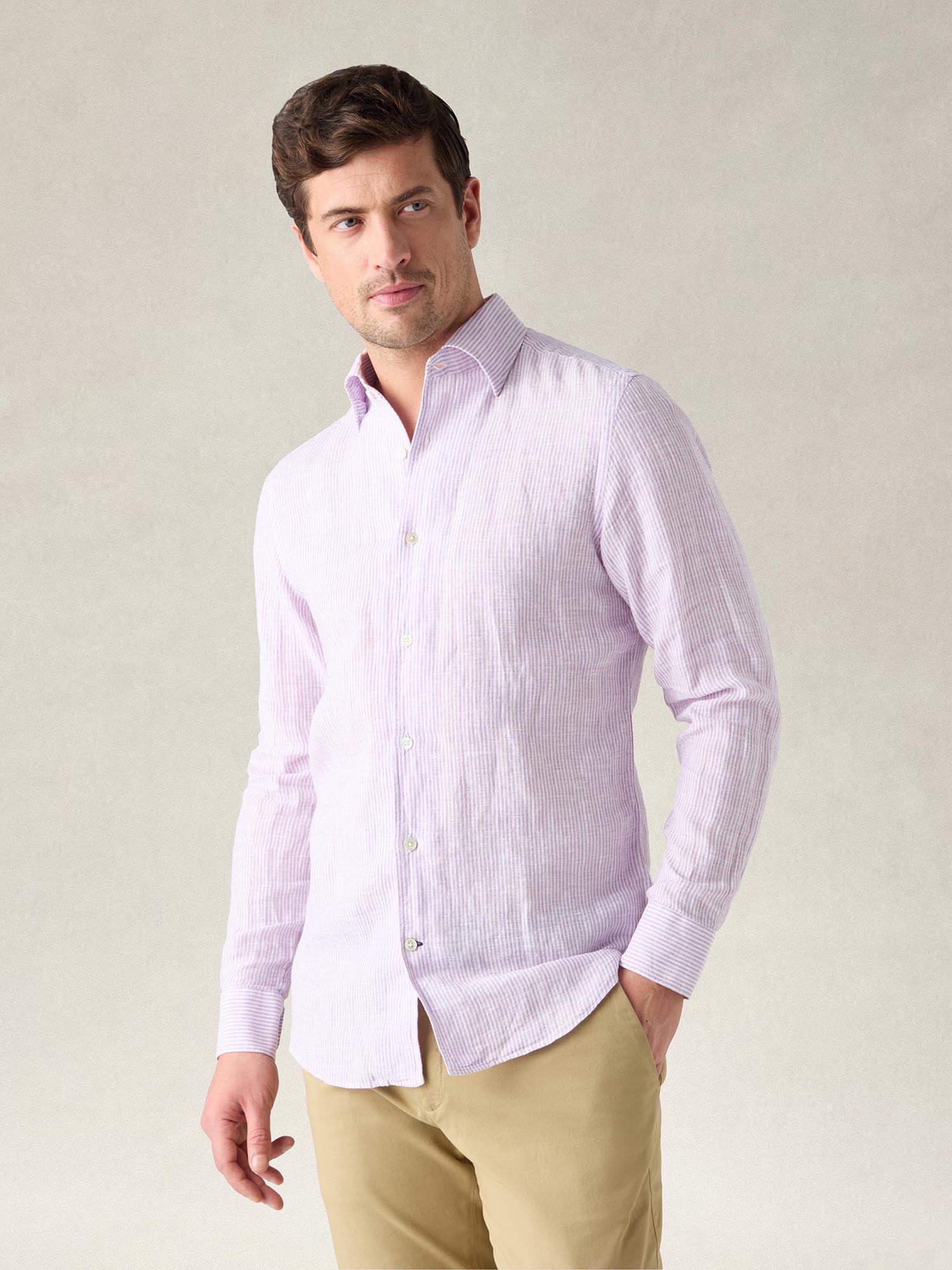 Morgan Medium Stripe Linen Shirt