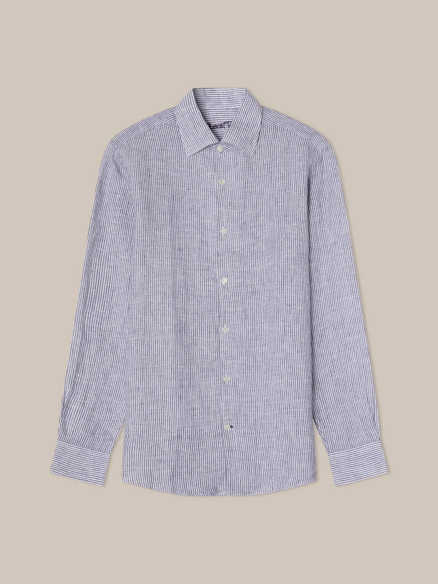 Morgan Medium Stripe Linen Shirt