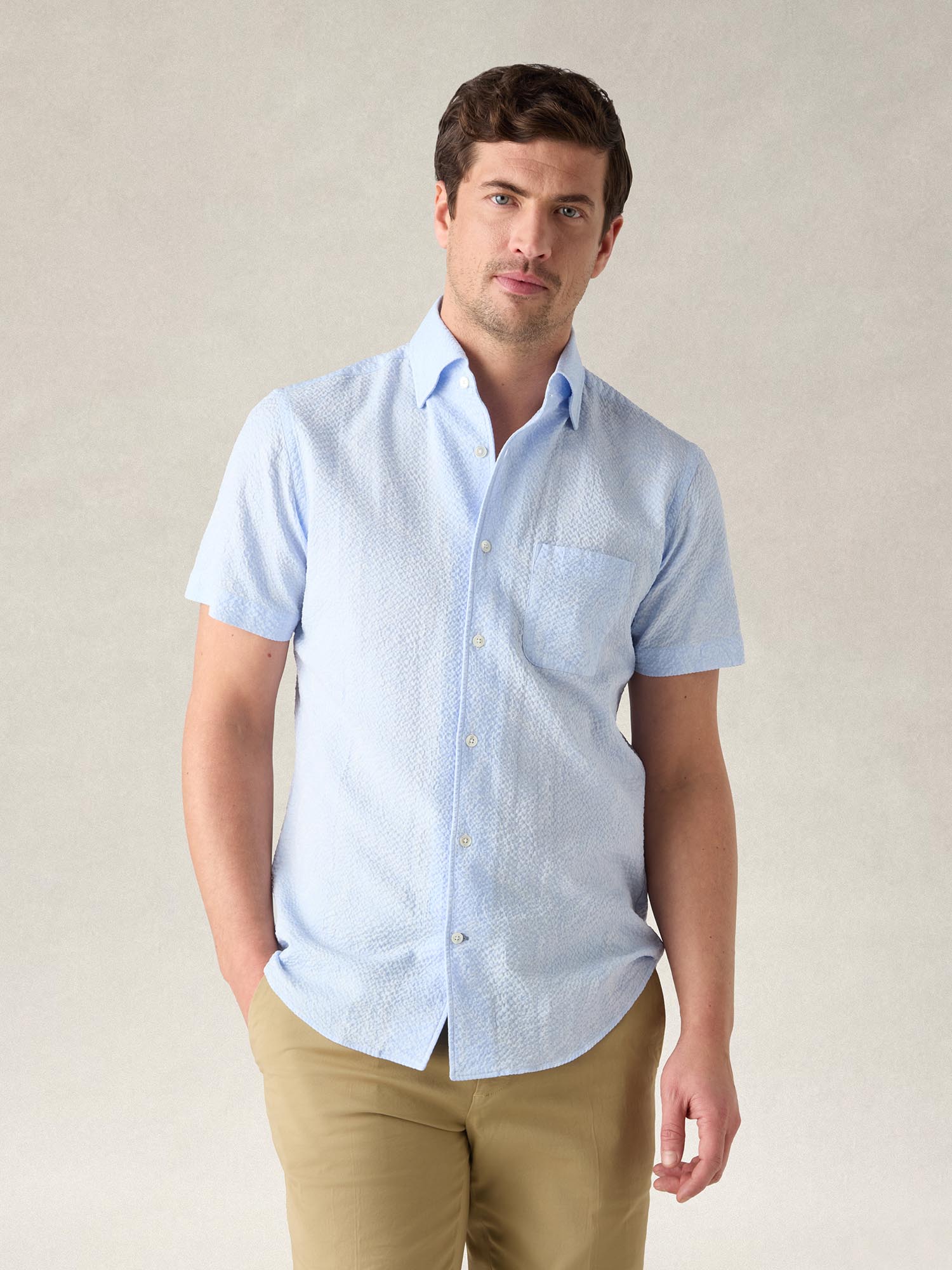 Morgan Paisley Jacquard Seersucker Short Sleeve Shirt