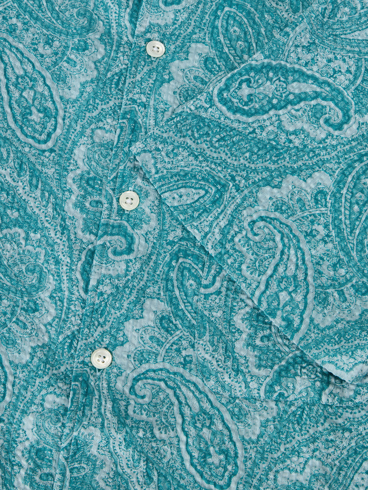 Morgan Paisley Jacquard Seersucker Short Sleeve Shirt