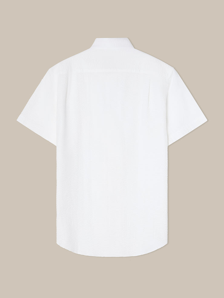 Morgan Paisley Jacquard Seersucker Short Sleeve Shirt