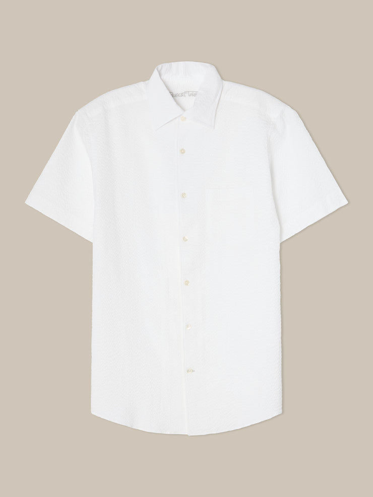 Morgan Paisley Jacquard Seersucker Short Sleeve Shirt