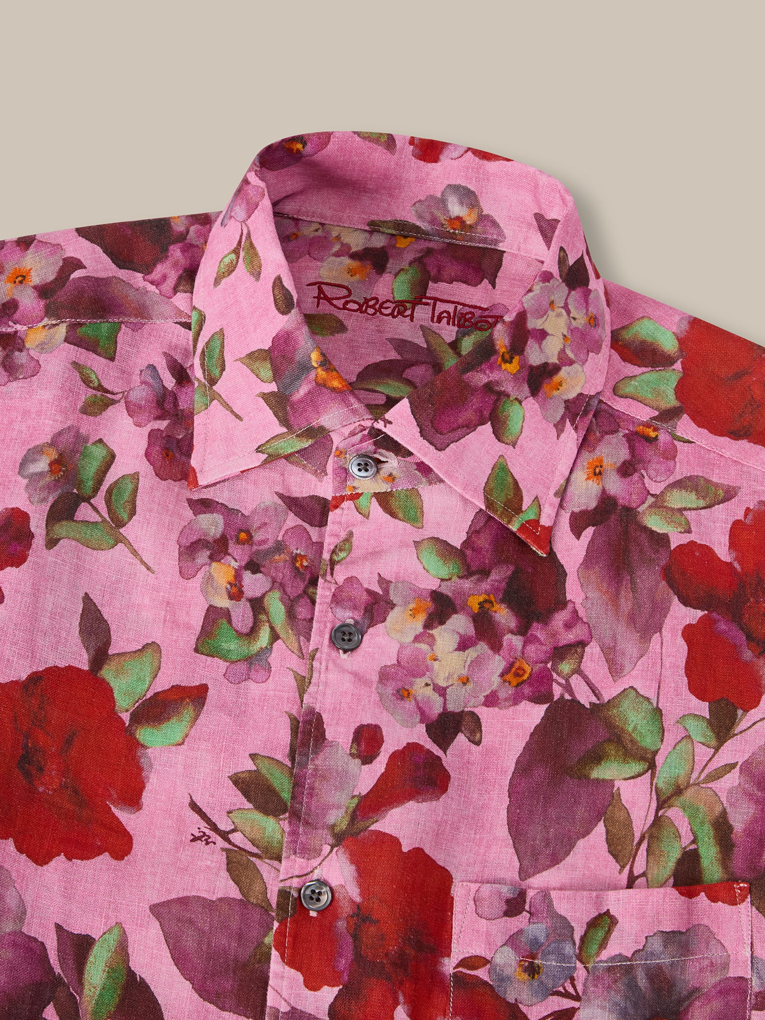 Morgan Printed Floral Linen Short Sleeve Shirt