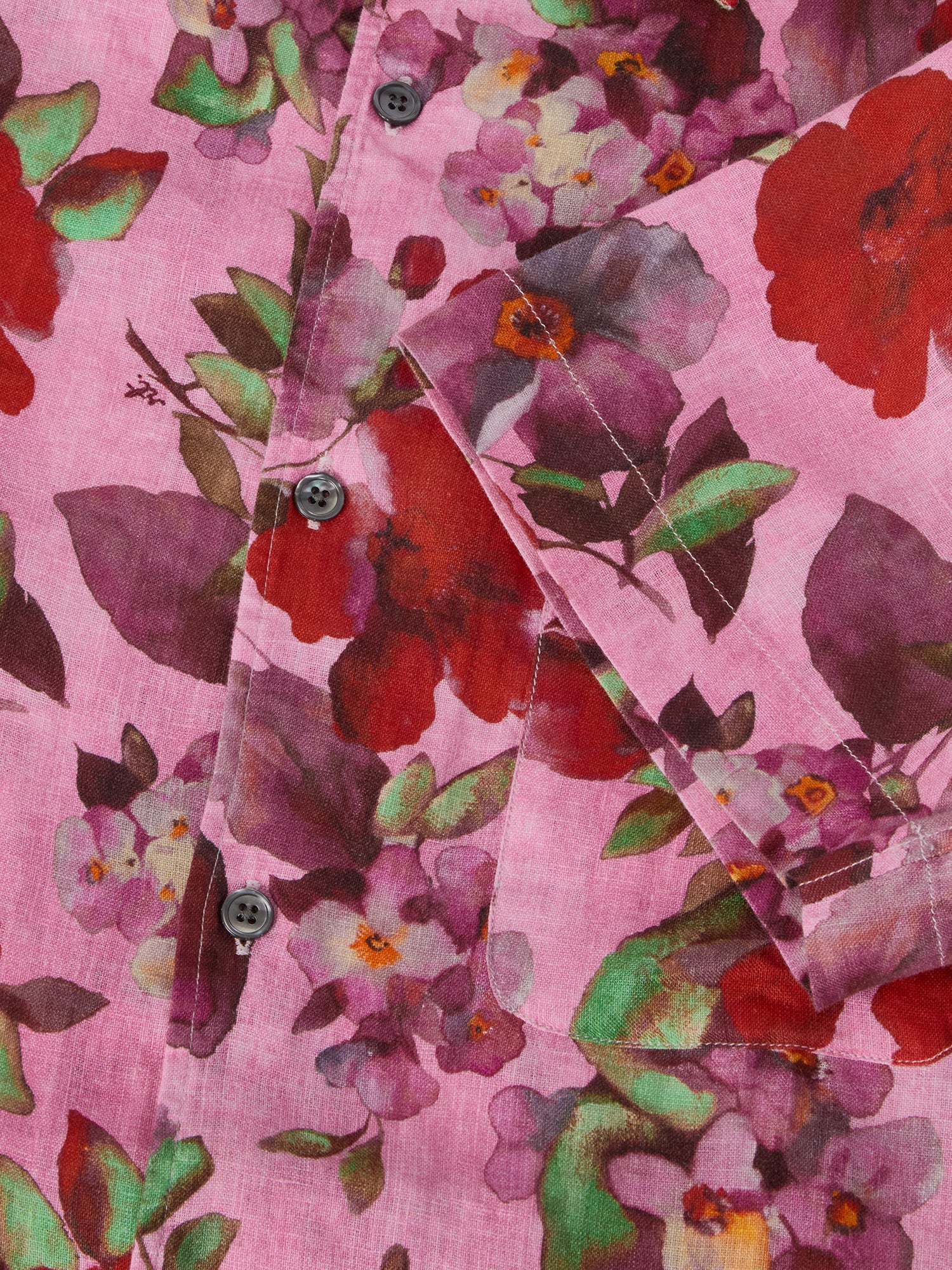 Morgan Printed Floral Linen Short Sleeve Shirt