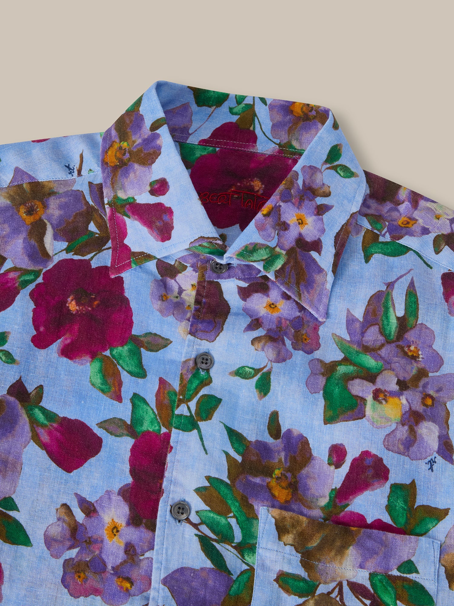 Morgan Printed Floral Linen Short Sleeve Shirt