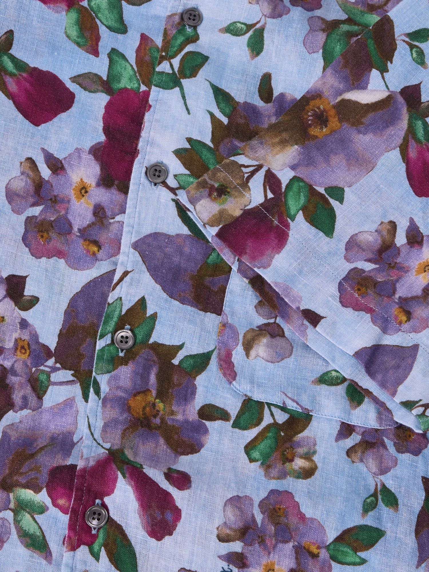 Morgan Printed Floral Linen Short Sleeve Shirt