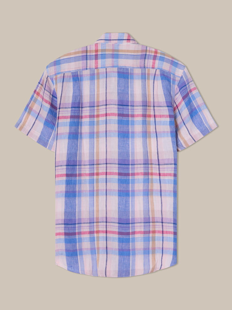 Morgan Plaid Linen Short Sleeve Shirt