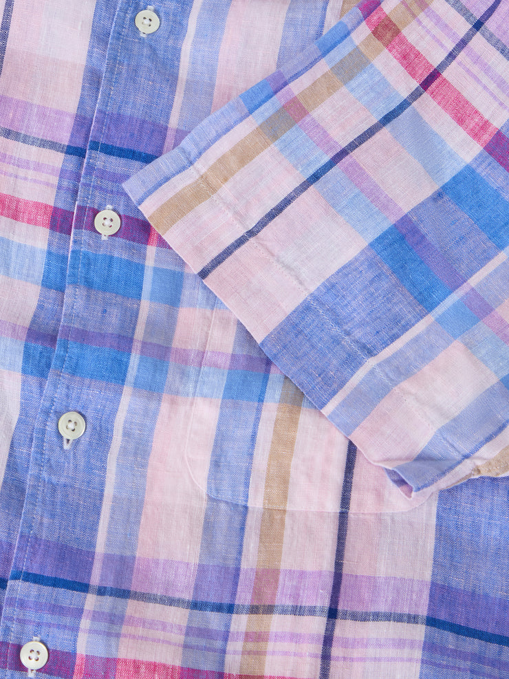 Morgan Plaid Linen Short Sleeve Shirt