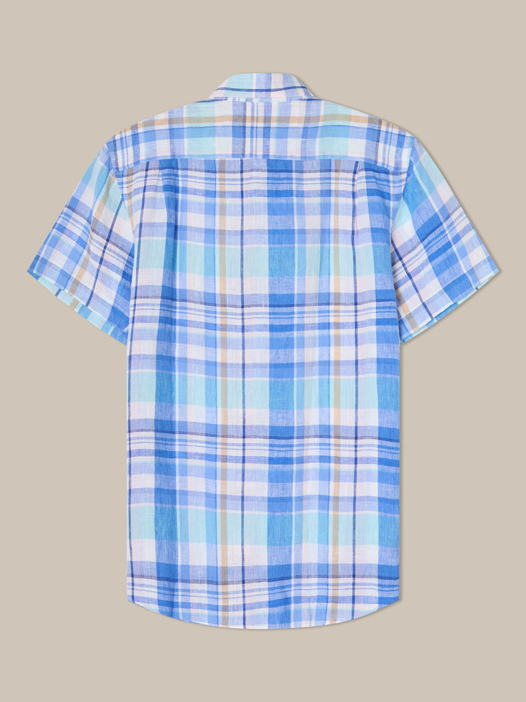 Morgan Plaid Linen Short Sleeve Shirt