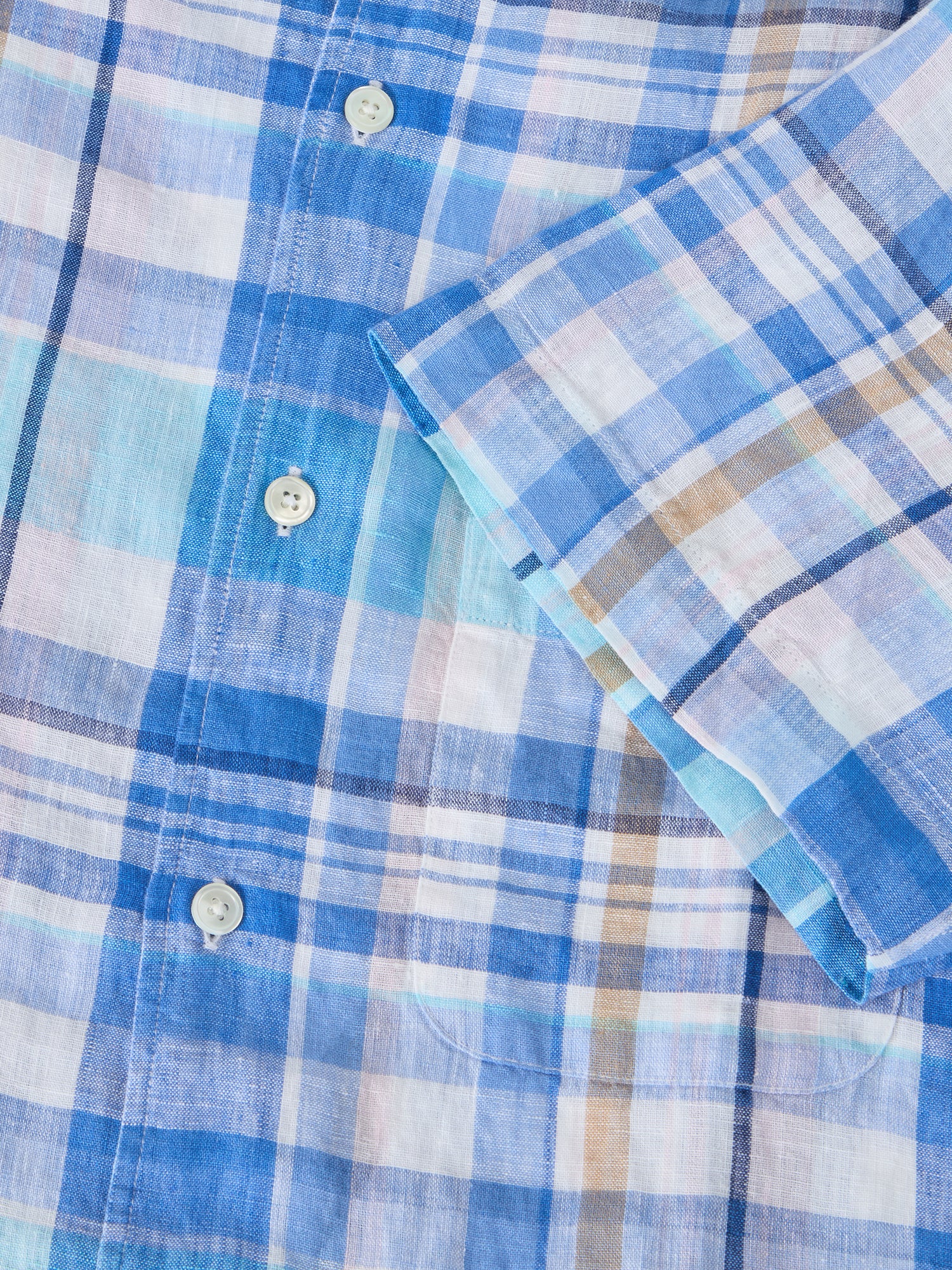 Morgan Plaid Linen Short Sleeve Shirt