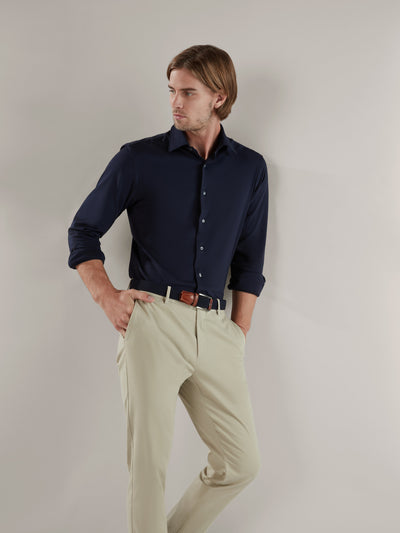 The Pearce Stretch Knit Shirt in Navy