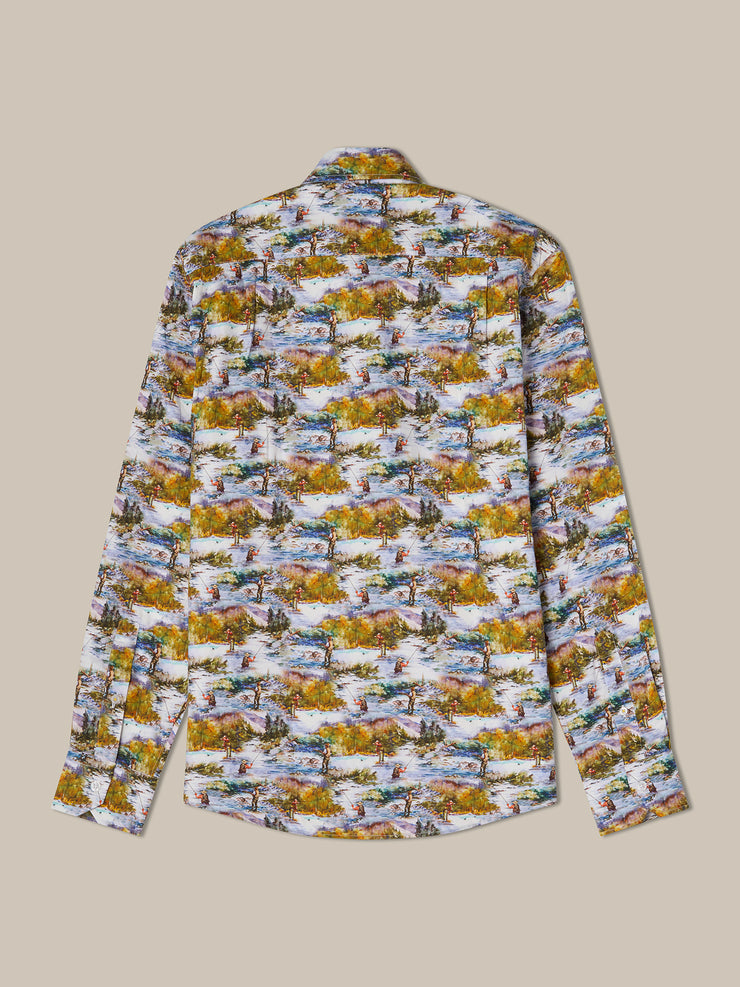 Reynolds Printed Fishing Scene Shirt
