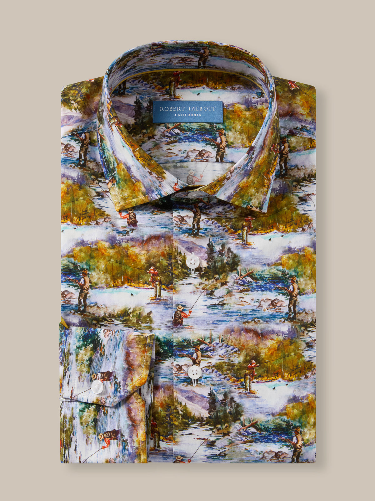 Reynolds Printed Fishing Scene Shirt image