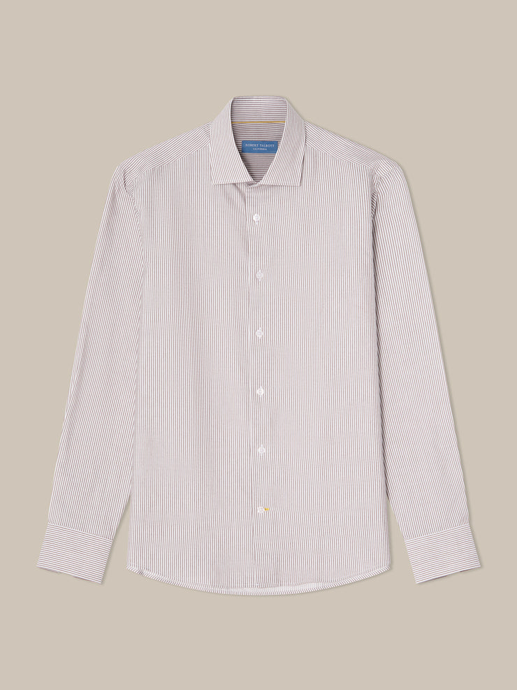 Reynolds Ultra Light Weight Brushed Fine Stripe Shirt