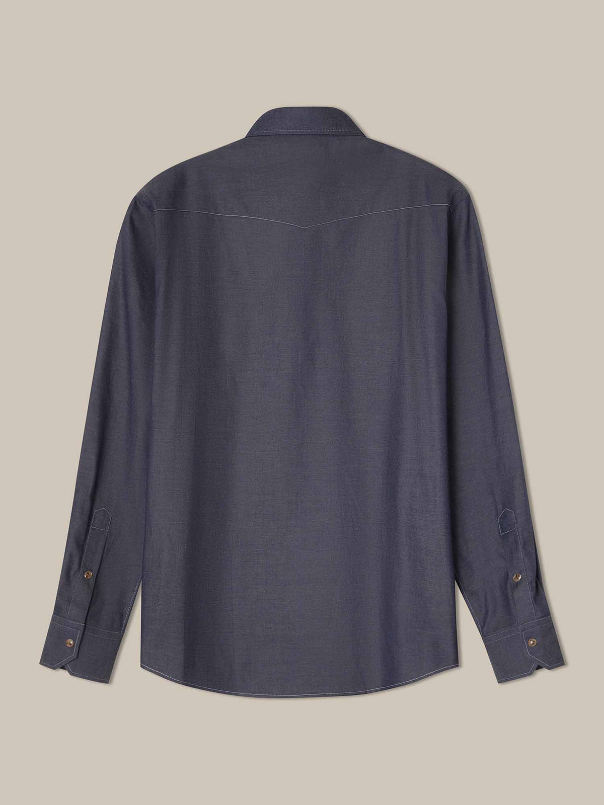 McQueen Denim Cashmere Blend Western Shirt image