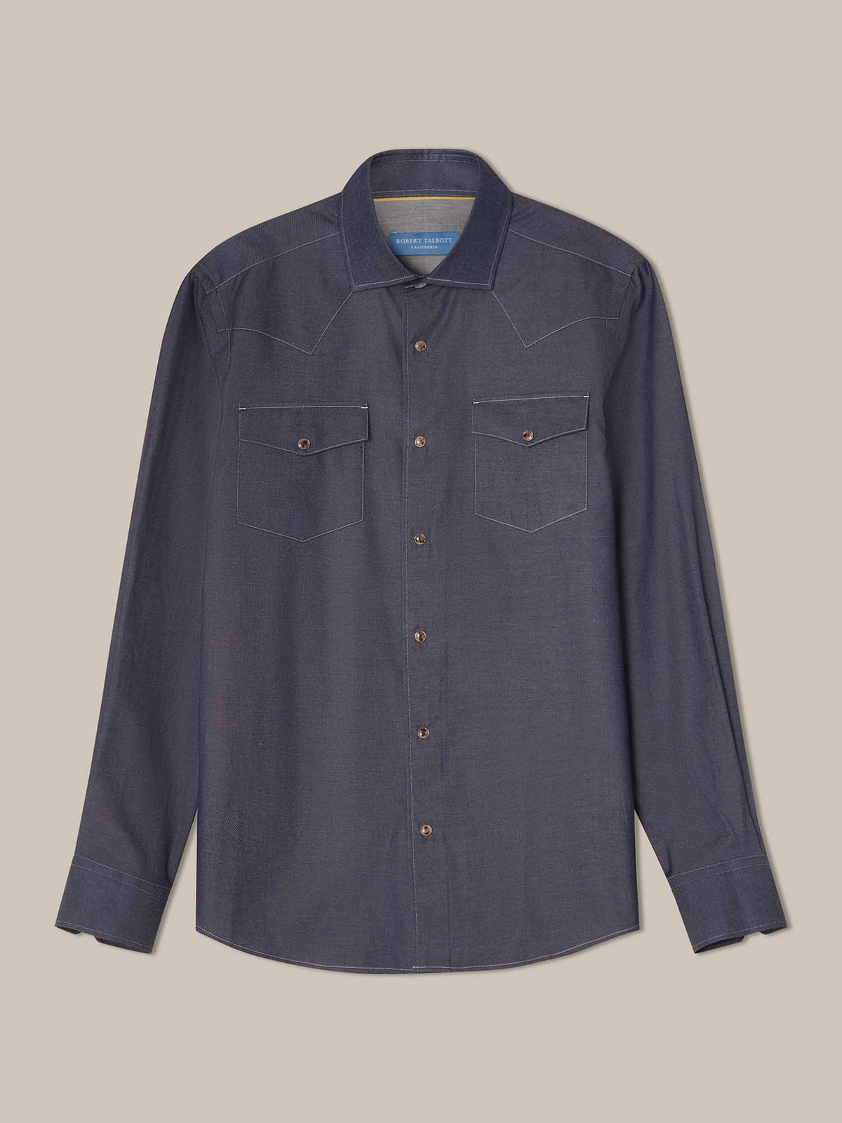 McQueen Denim Cashmere Blend Western Shirt image