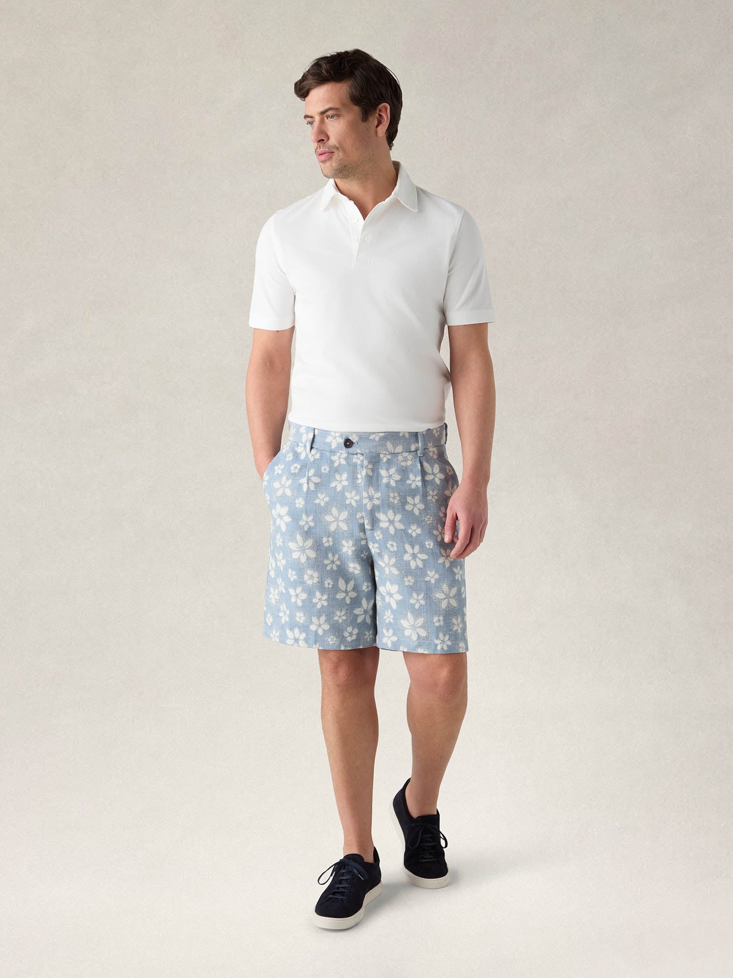 Aston Cotton Wool Floral Chino Short