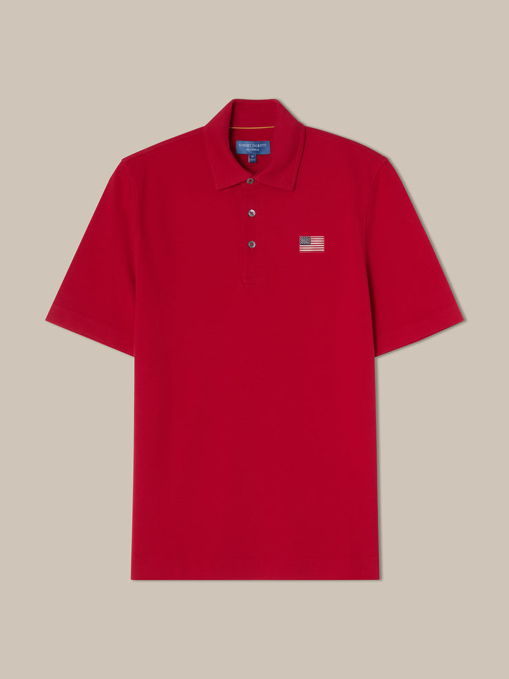 USA Flag Short Sleeve Polo