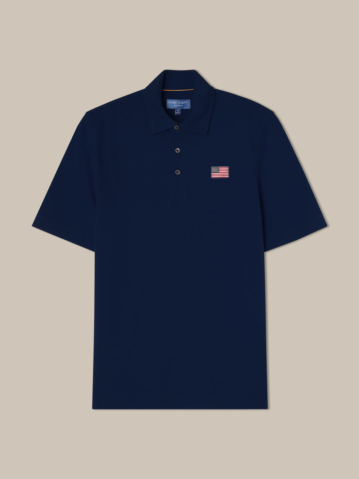USA Flag Short Sleeve Polo