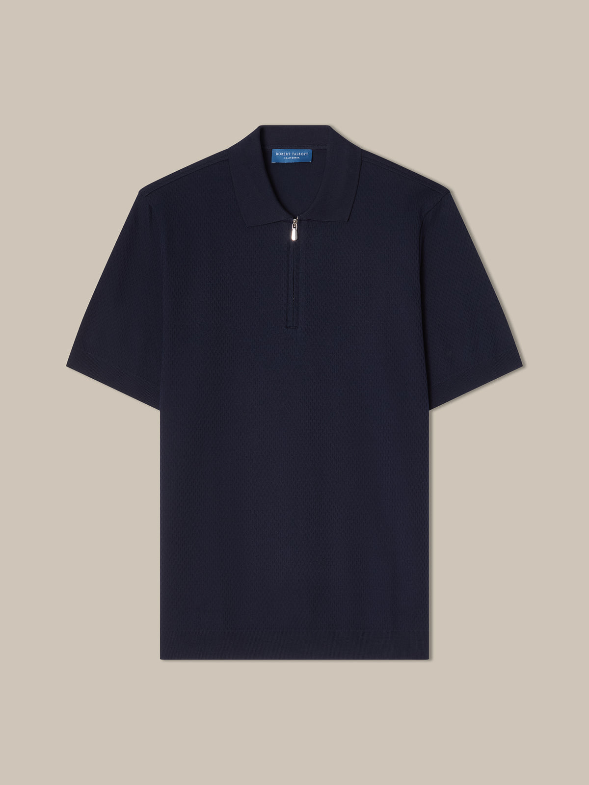 Weston Textured Cotton Zip Polo