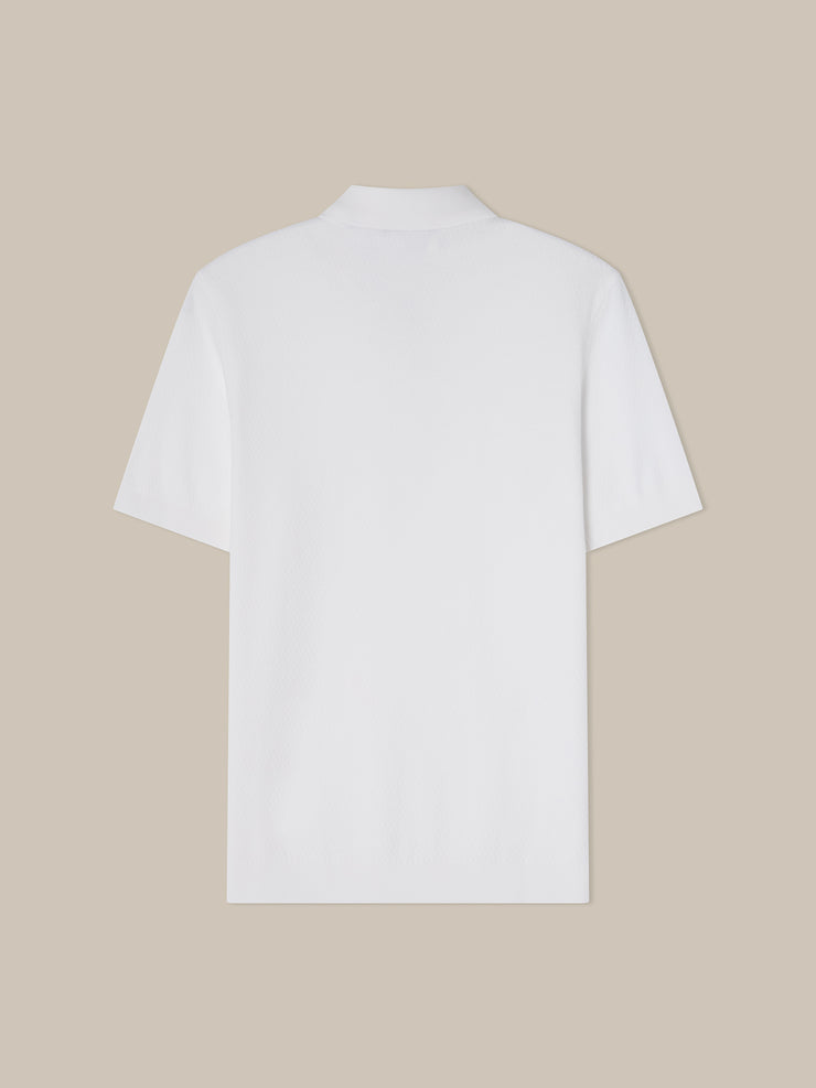 Weston Textured Cotton Zip Polo