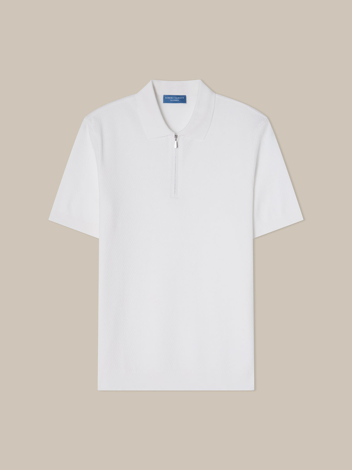 Weston Textured Cotton Zip Polo image