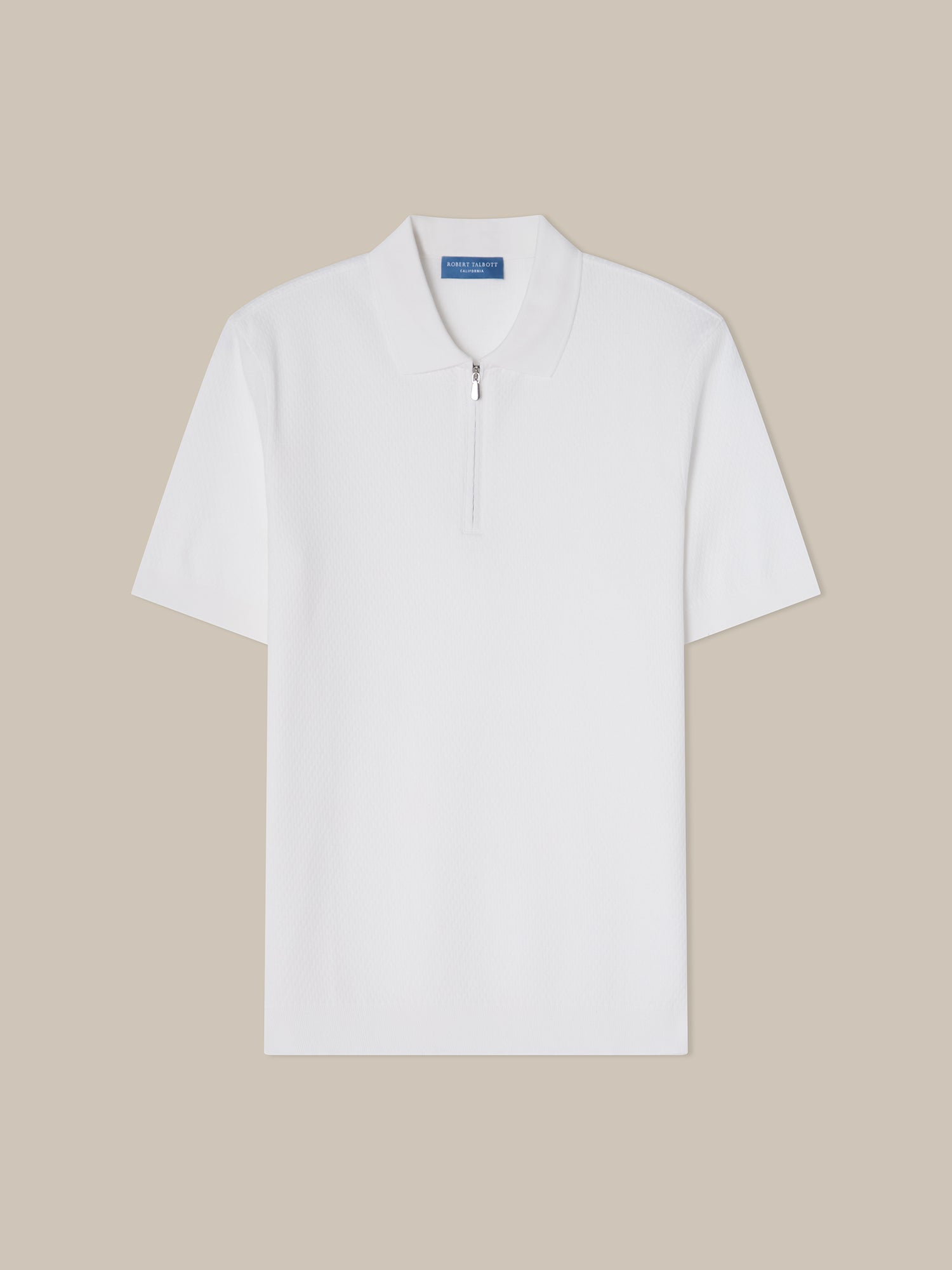 Weston Textured Cotton Zip Polo