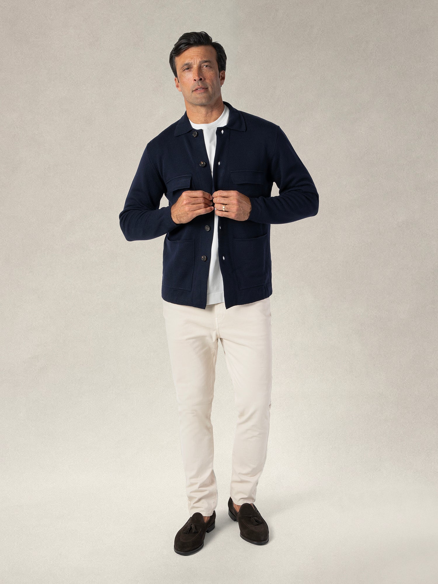 Robert Talbott Men's Landon Sweater Jacket - Blue - Size XL - Navy Robert Talbott Men's Landon Sweater Jacket - Blue - Size XL - Navy