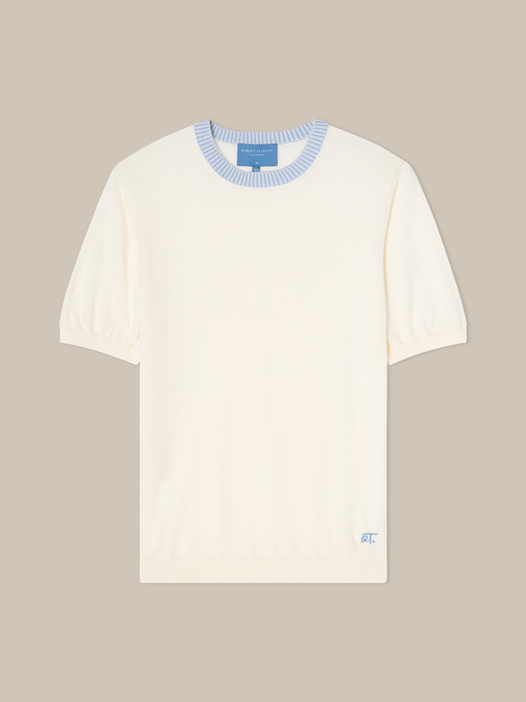 Gibson Cotton Cashmere Short Sleeve Crewneck Sweater