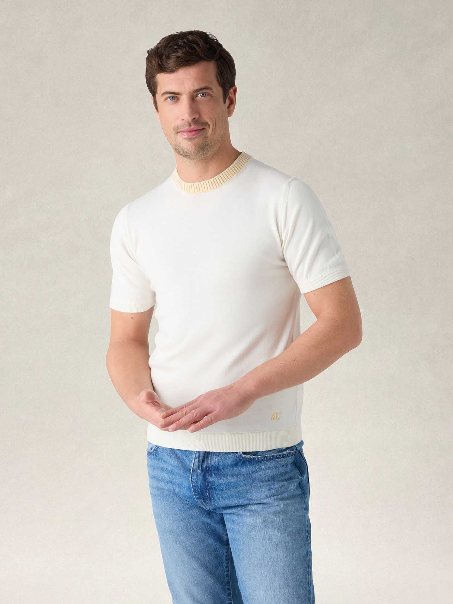 Gibson Cotton Cashmere Short Sleeve Crewneck Sweater image