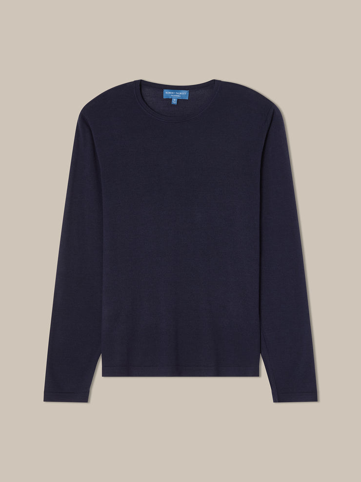 Lawrence Wool Silk Fine Gauge Jersey Long Sleeve Tee