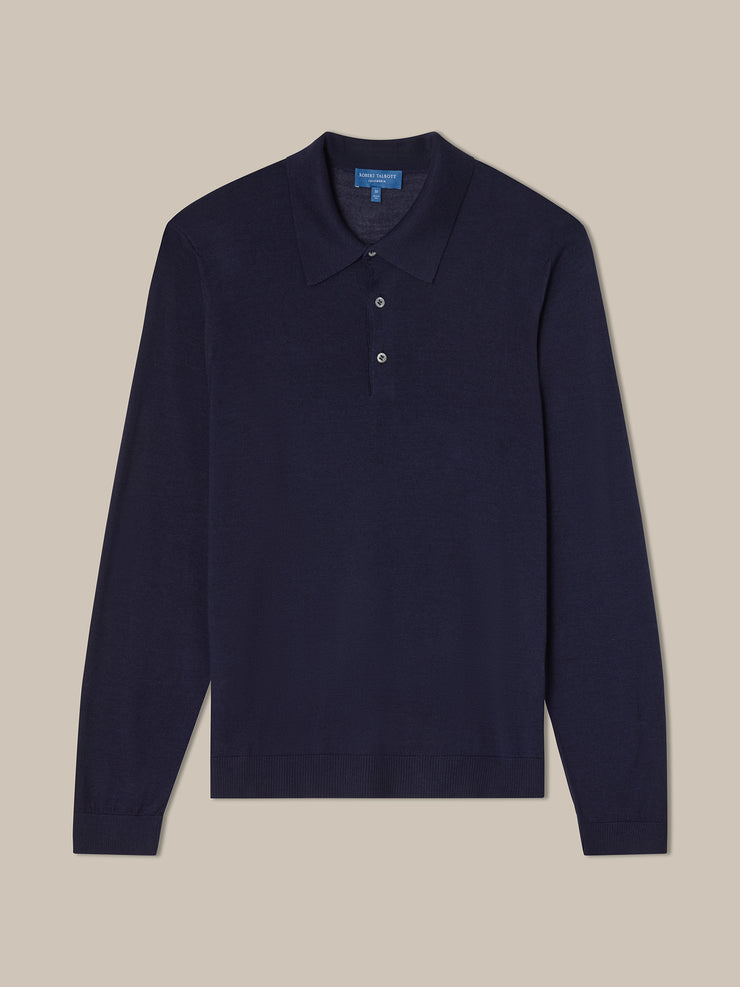 Henson Wool Silk Fine Gauge Jersey Polo