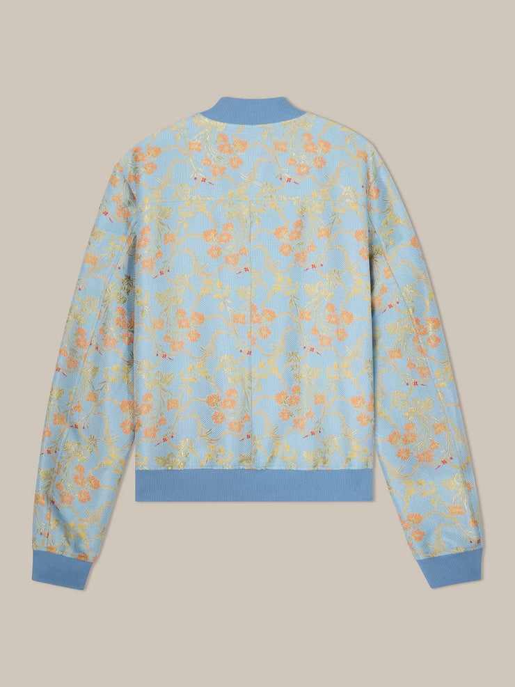 Jackson Floral Jacquard Baseball Jacket