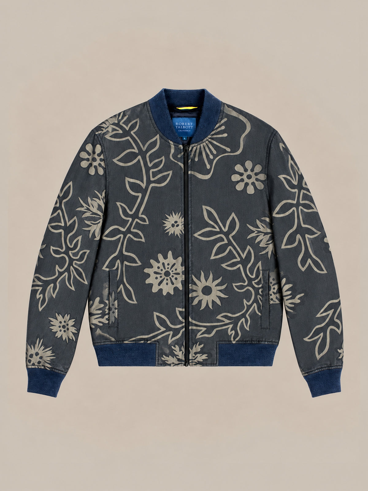 Jackson Silk Blend Floral Jacquard Baseball Jacket