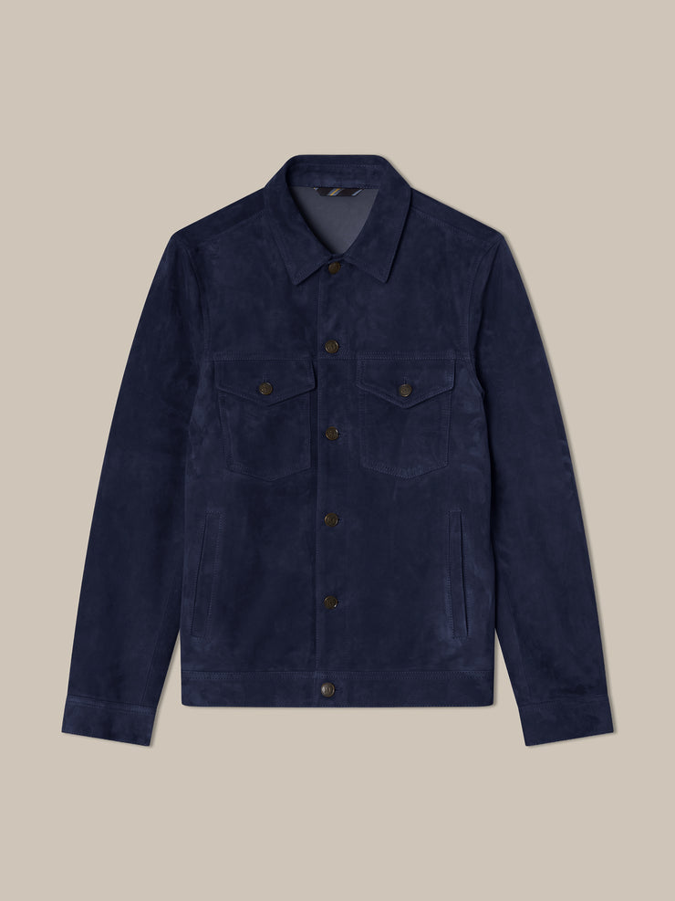 Elliott Suede Trucker Jacket