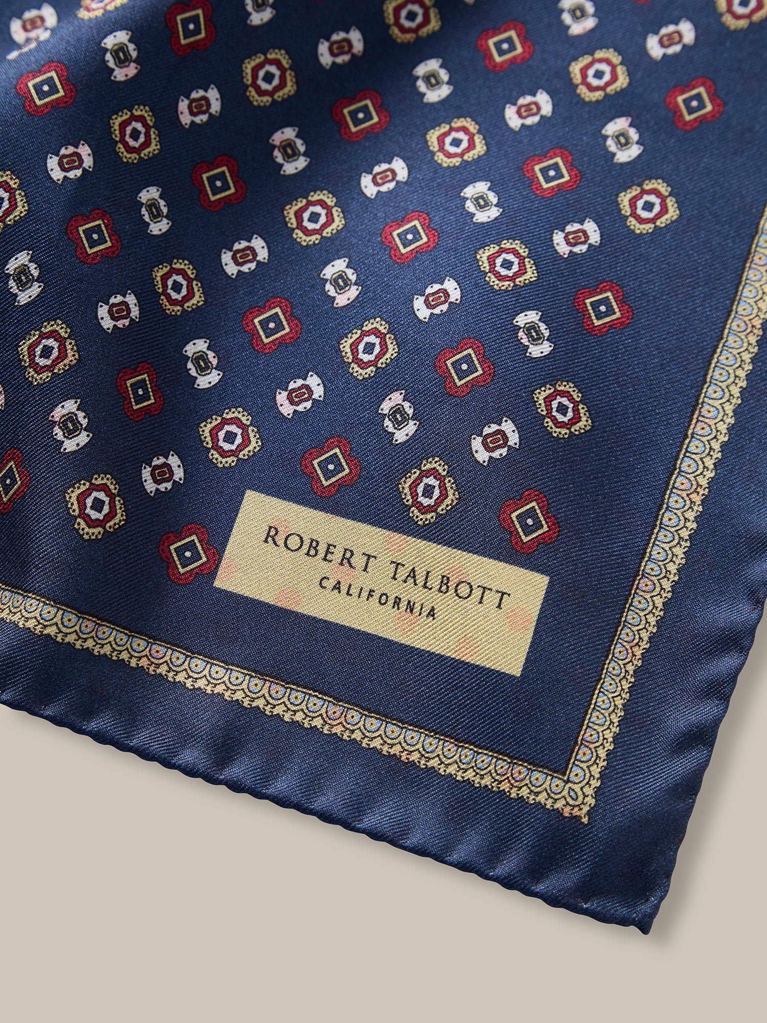 Collins Medallion Spot Double Print Pocket Square image