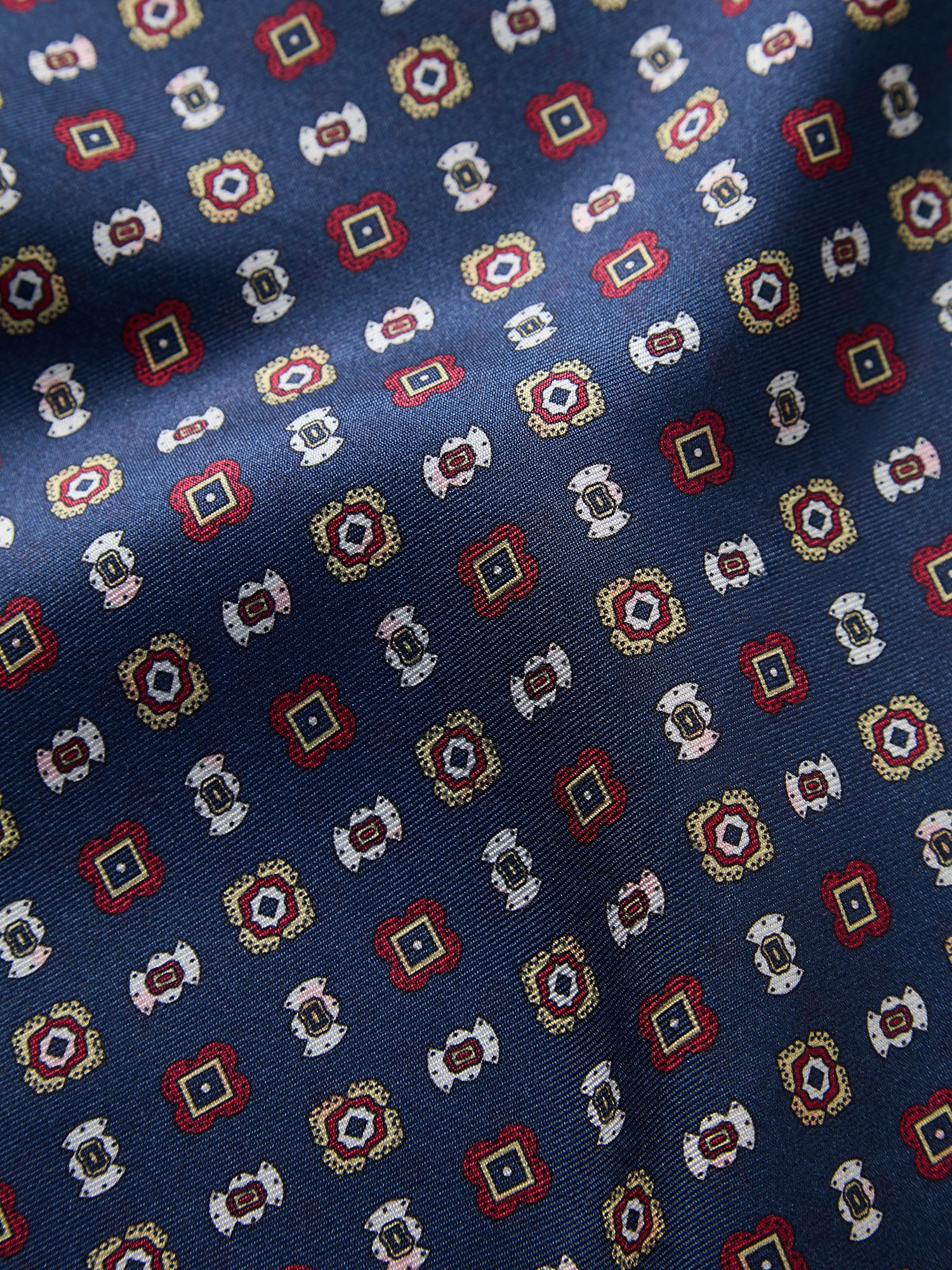 Collins Medallion Spot Double Print Pocket Square