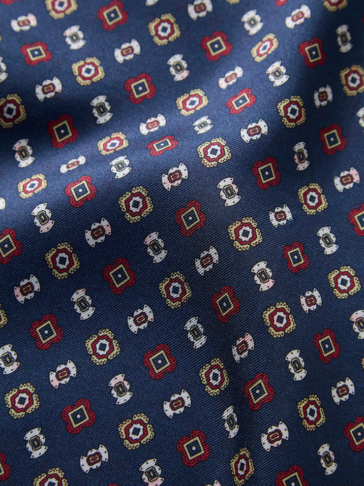 Collins Medallion Spot Double Print Pocket Square