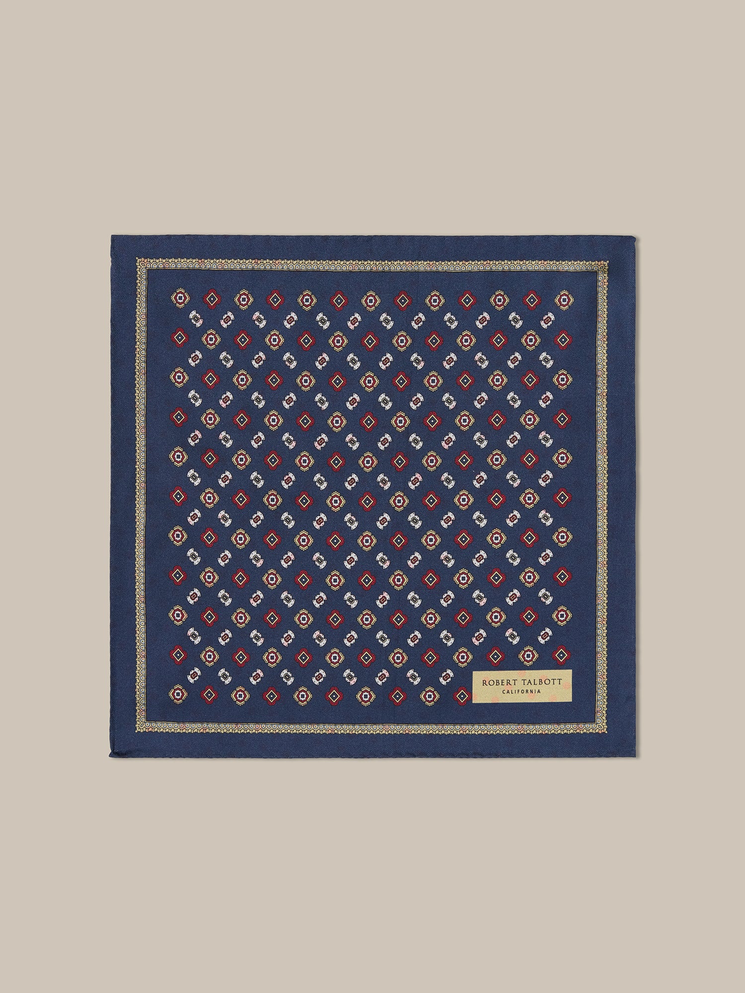 Collins Medallion Spot Double Print Pocket Square image