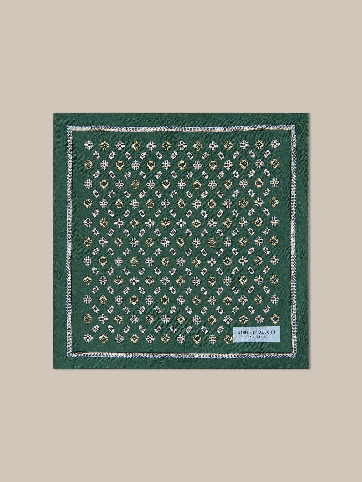 Collins Medallion Spot Double Print Pocket Square