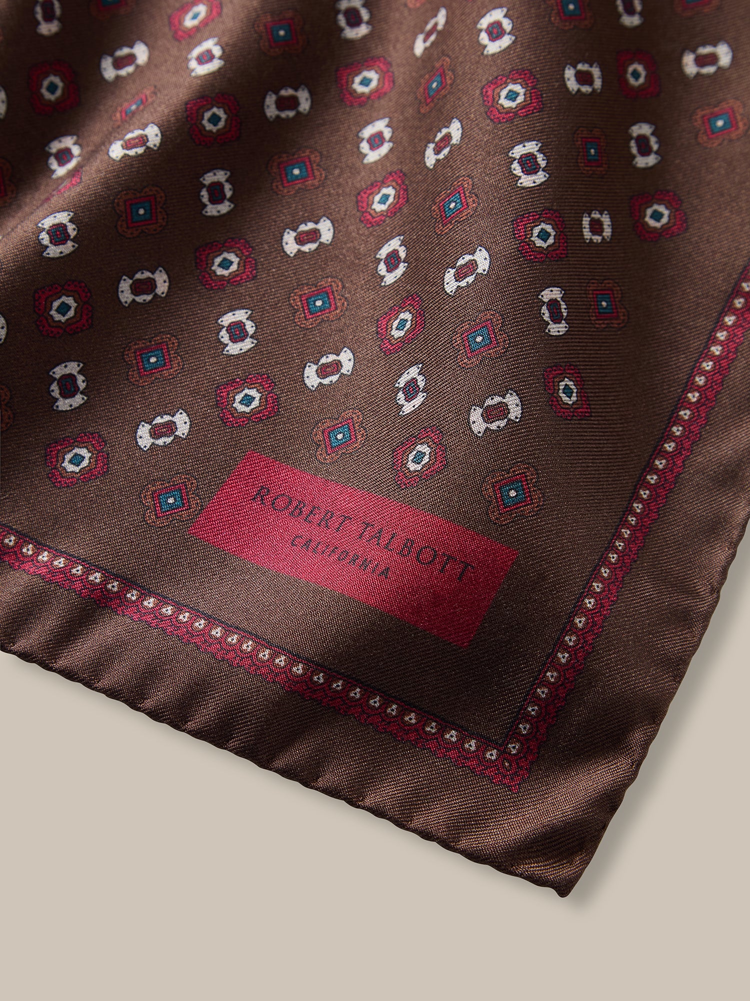 Collins Medallion Spot Double Print Pocket Square image