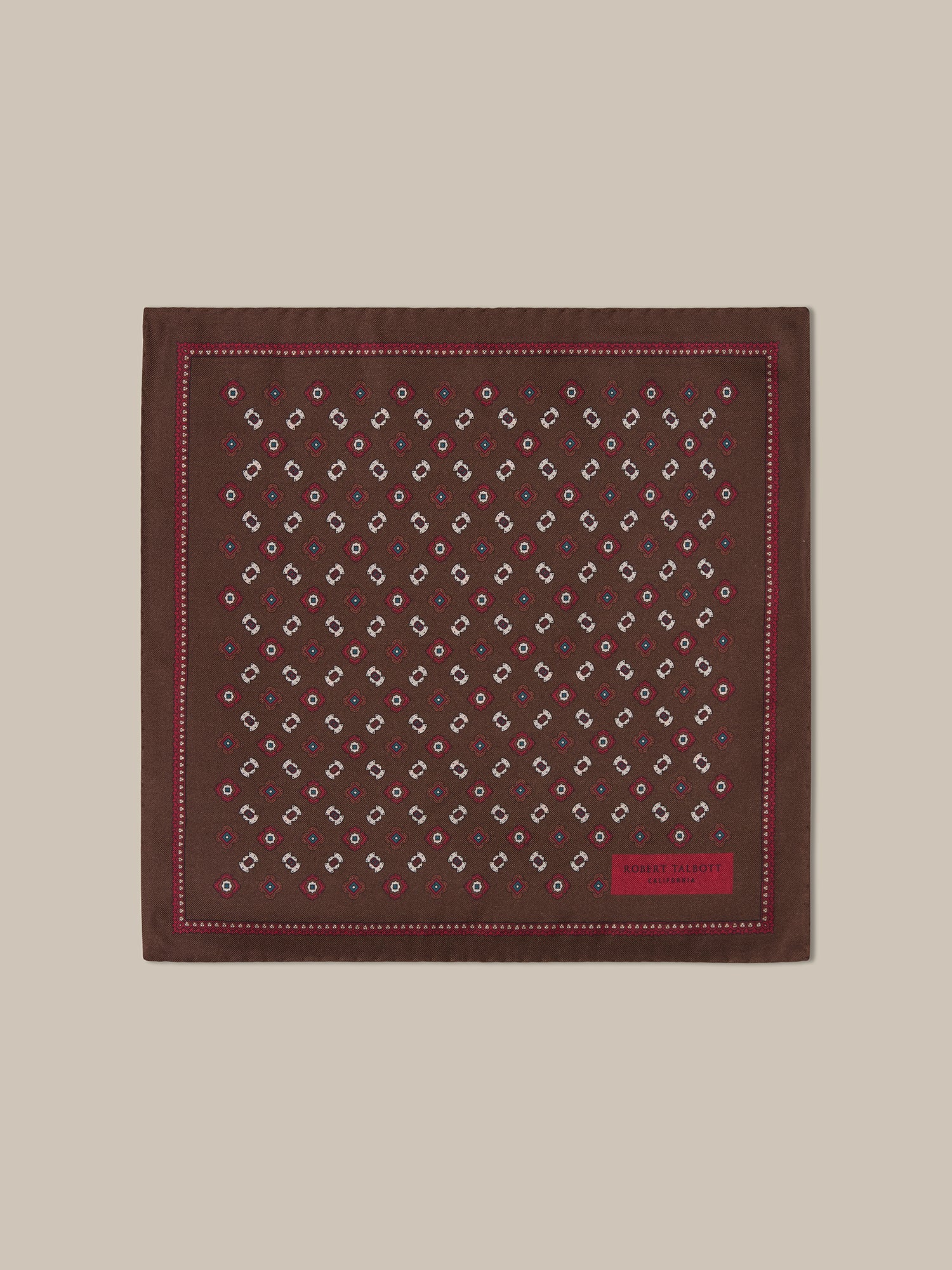 Collins Medallion Spot Double Print Pocket Square