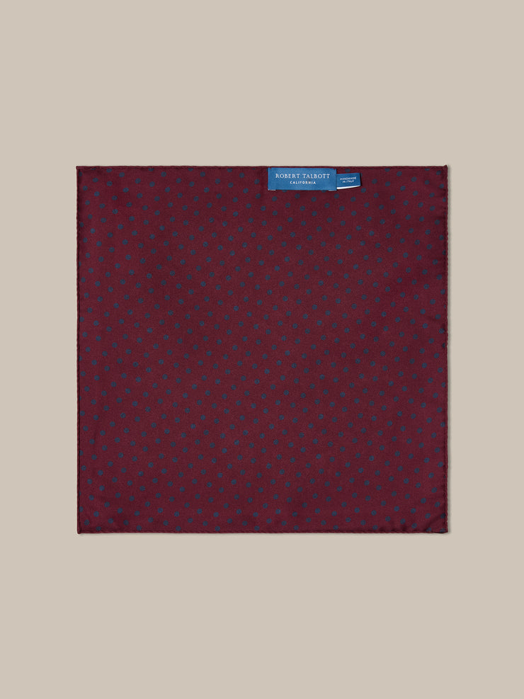 Collins Medallion Spot Double Print Pocket Square