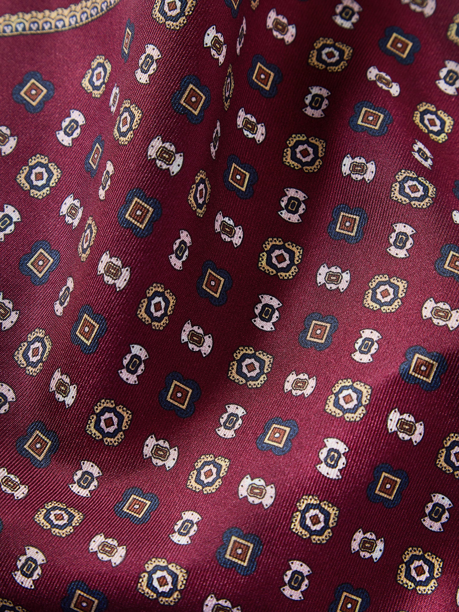 Collins Medallion Spot Double Print Pocket Square