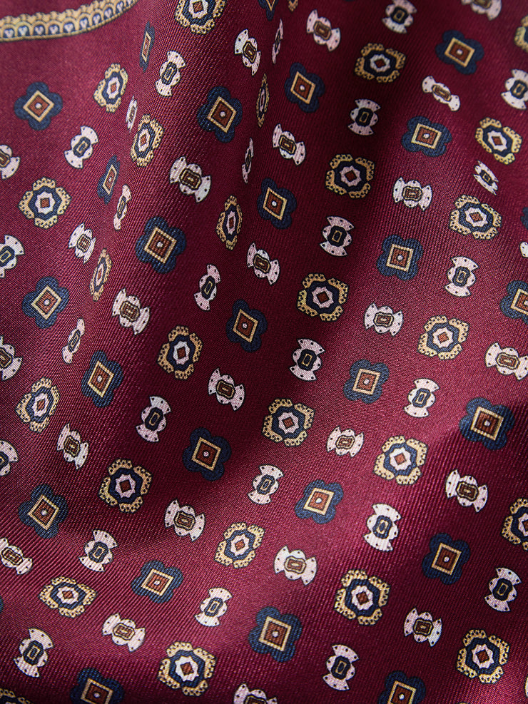 Collins Medallion Spot Double Print Pocket Square