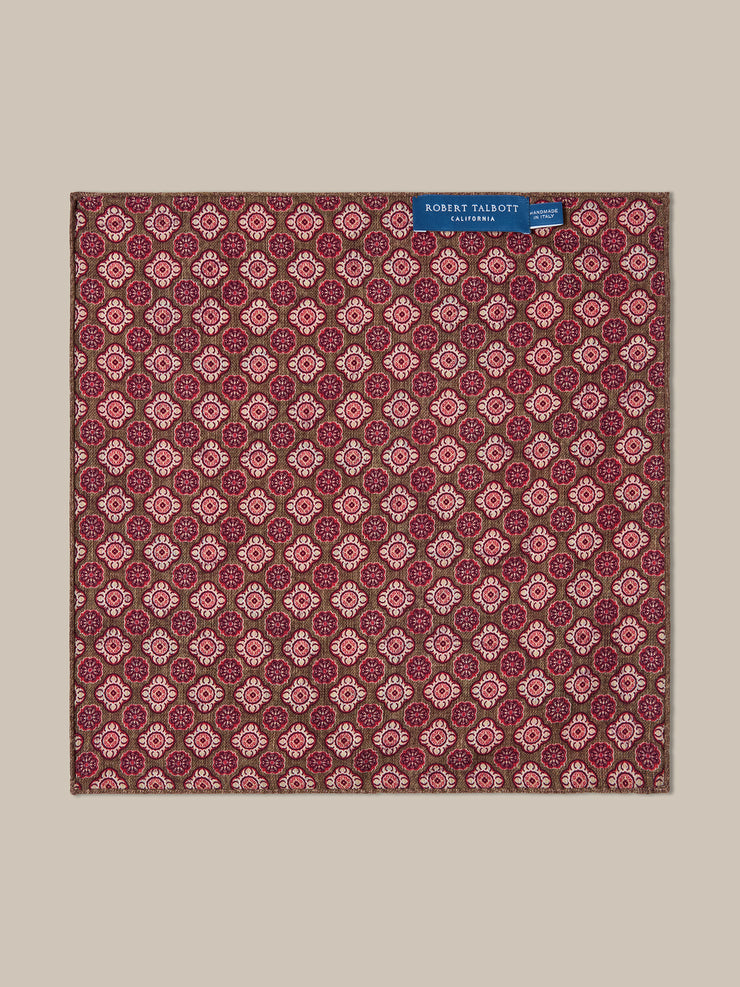 Collins Paisley Medallion Double Print Pocket Square